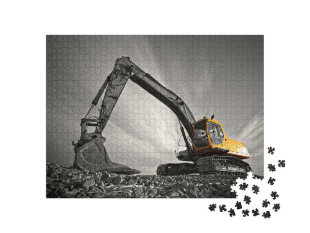 Puzzle 1000 pezzi „Escavatore su terreno sassoso“