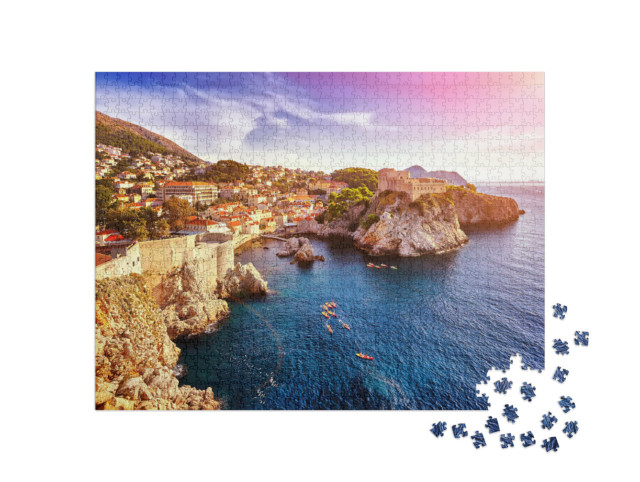 Puzzle 1000 pezzi „Le fortezze di Lovrijenac e Bokar a Dubrovnik, Croazia“