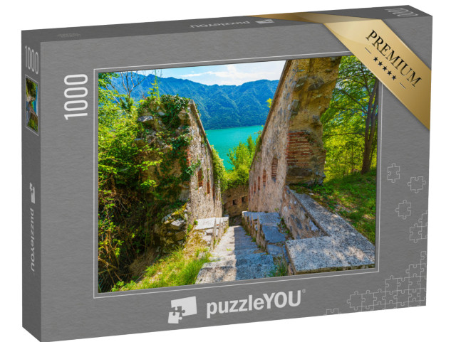 Puzzle 1000 pezzi „Visita guidata nello splendido paesaggio del Lago d'Idro Rocca d'Anfo Italia“