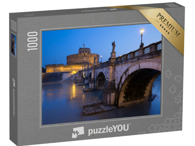 Puzzle 1000 pezzi „Ponte Sant'Angelo sul Tevere e Castel Sant'Angelo di notte, Roma, Lazio, Italia, Europa“