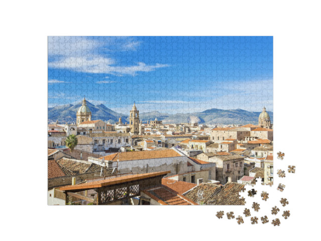 Puzzle 1000 pezzi „Sopra i tetti di Palermo“