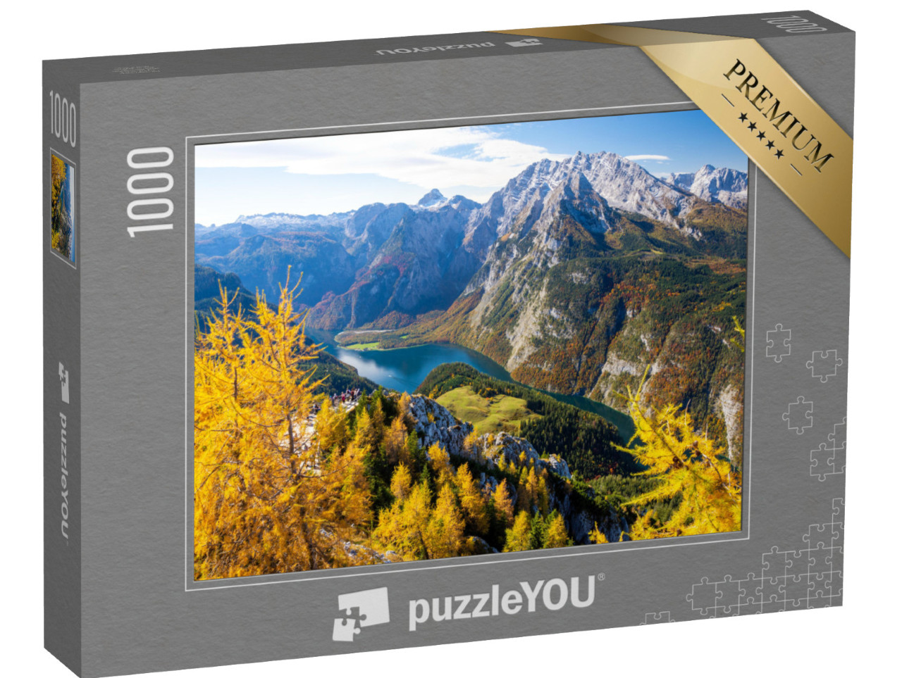 Puzzle 1000 pezzi „Watzmann al Königssee nel Parco Nazionale di Berchtesgaden, Alpi Bavaresi“