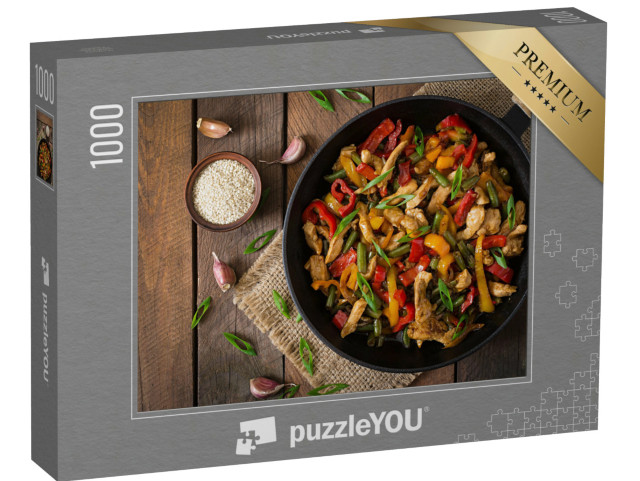 Puzzle 1000 pezzi „Pollo arrosto, peperoni e fagiolini“