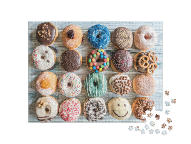 Puzzle 1000 pezzi „Deliziose ciambelle colorate“