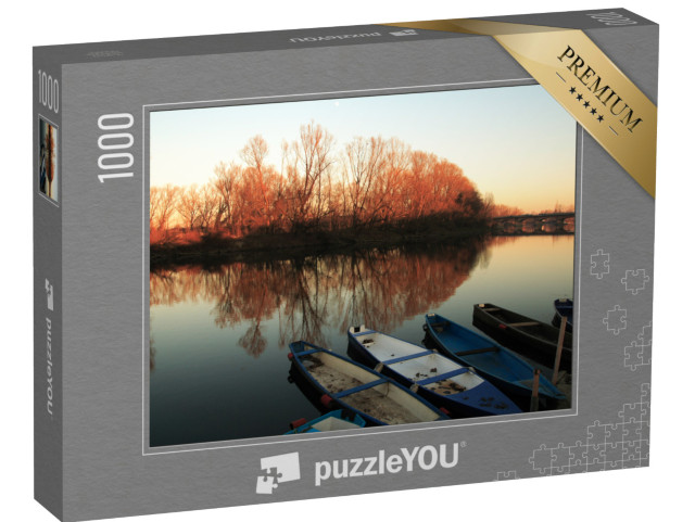 Puzzle 1000 pezzi „tramonto sul fiume adda“