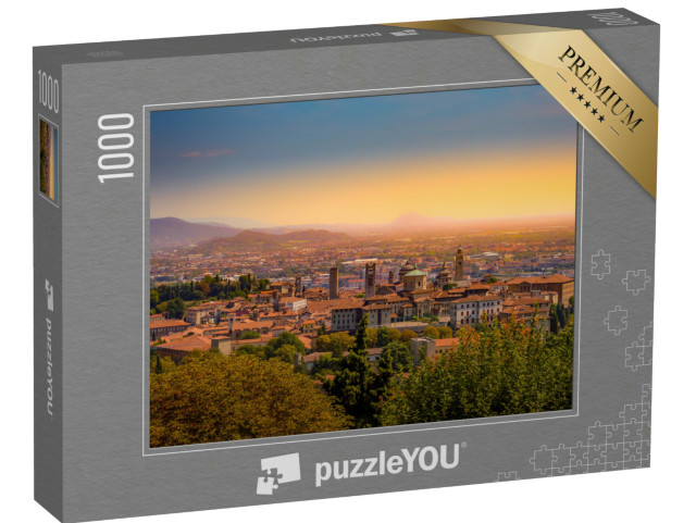 Puzzle 1000 pezzi „Bergamo (Italia) panorama al tramonto“