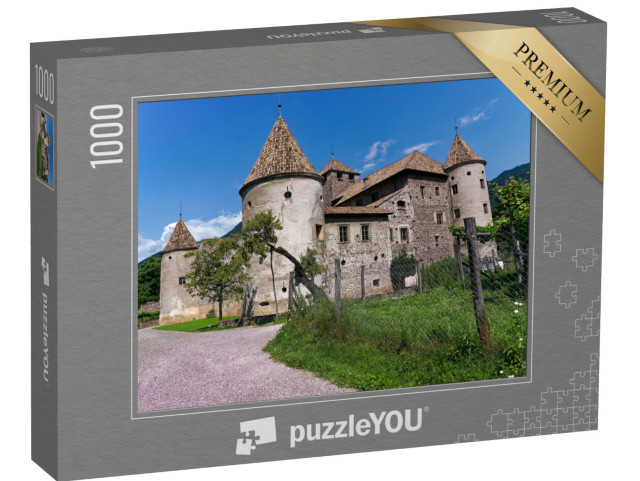 Puzzle 1000 pezzi „Vista del castello medievale di Maretsch Mareccio nella città italiana di Bolzano“