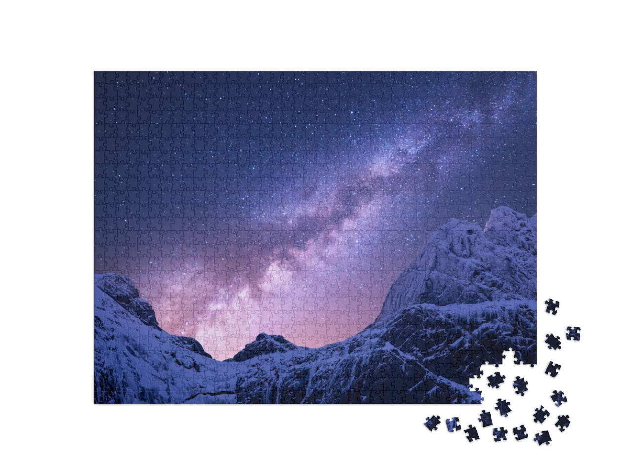 Puzzle 1000 pezzi „La Via Lattea sulle montagne innevate dell'Himalaya, Nepal“