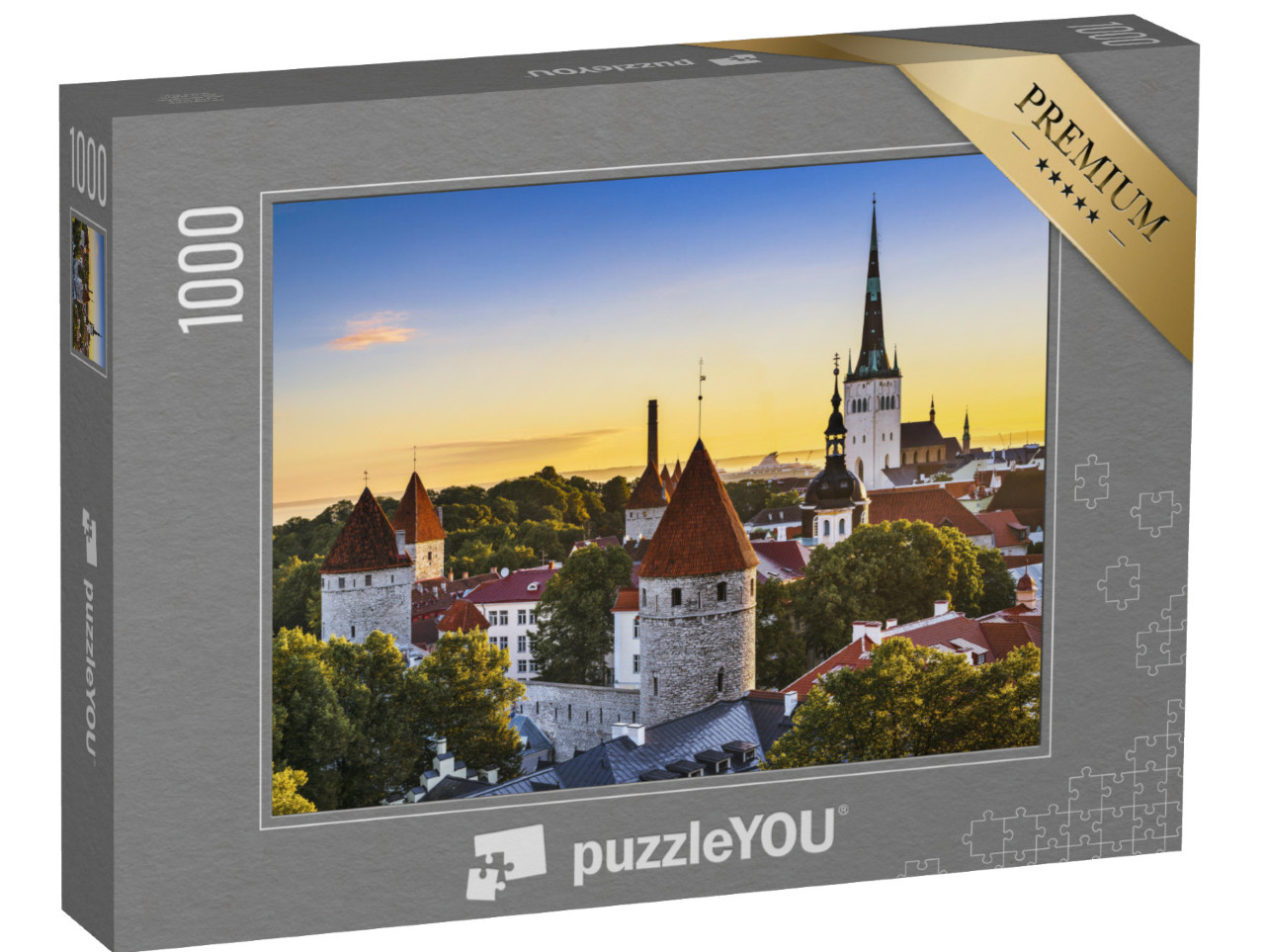 Puzzle 1000 pezzi „Vista del centro storico di Tallinn, Estonia“