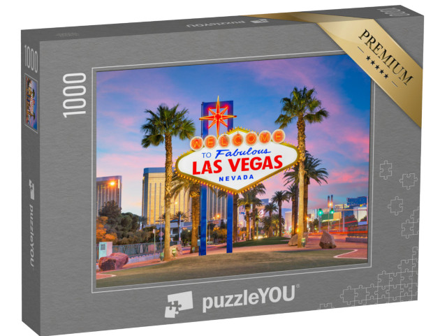 Puzzle 1000 pezzi „Cartello di benvenuto a Las Vegas al tramonto“