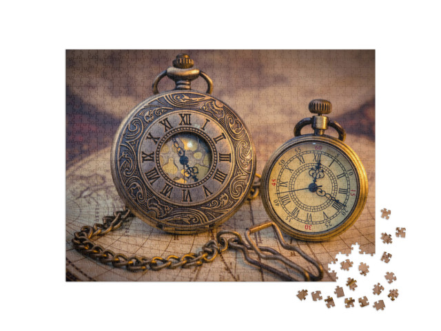 Puzzle 1000 pezzi „Orologi d'epoca con scheda“