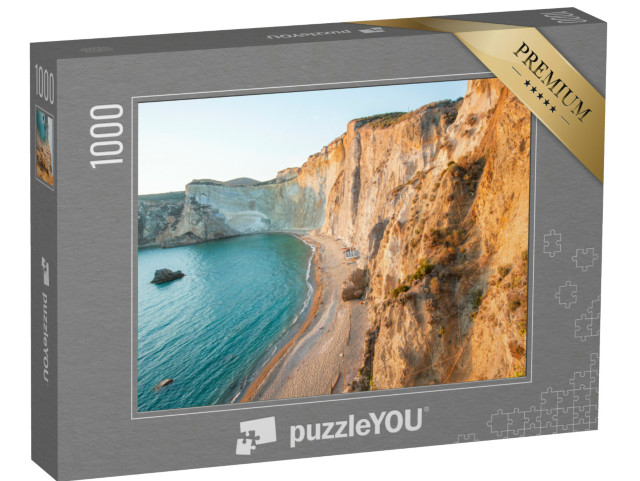 Puzzle 1000 pezzi „Spiaggia di Chiaia di Luna al tramonto. Isola di Ponza, Italia“