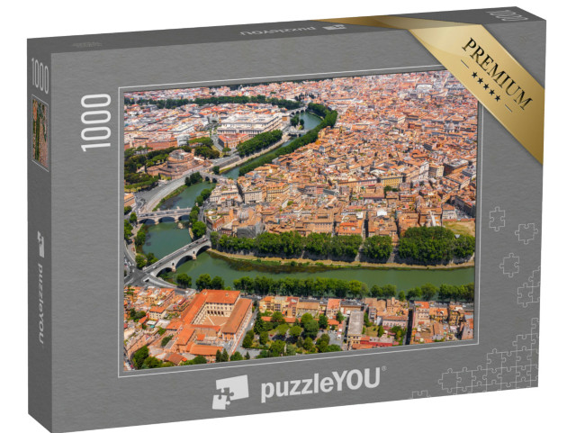Puzzle 1000 pezzi „Veduta aerea del centro storico di Roma, Italia. Il fiume Tevere divide la città.“
