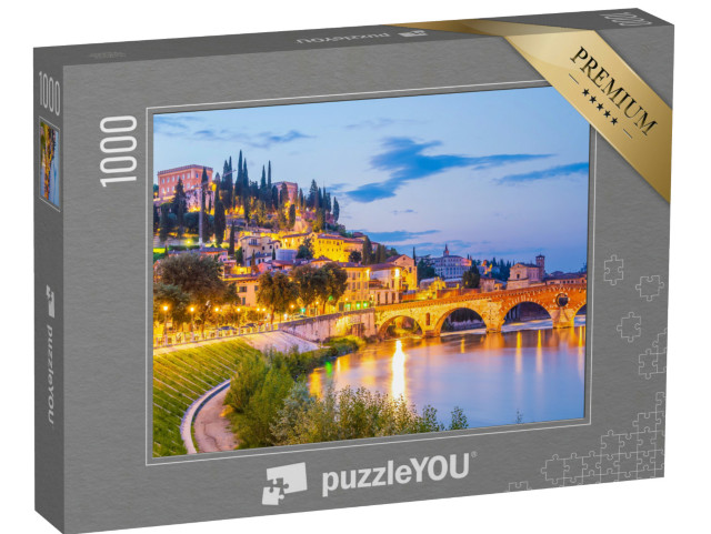 Puzzle 1000 pezzi „Verona, skyline del centro città, paesaggio urbano“