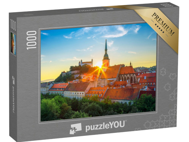 Puzzle 1000 pezzi „Il Castello di Bratislava, affacciato sul Danubio, nel centro storico di Bratislava, Slovacchia“
