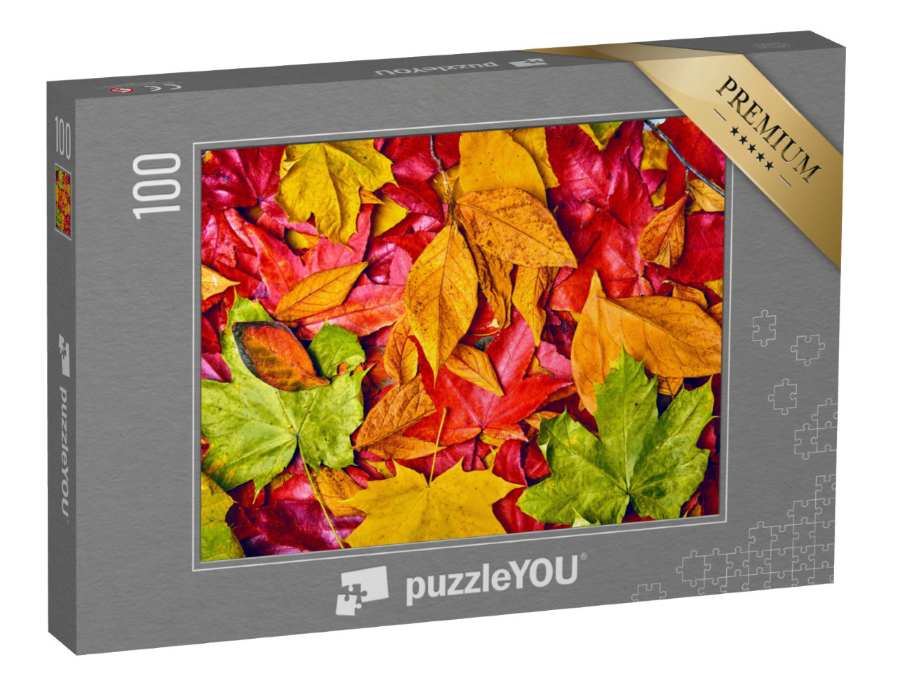 Puzzle 100 pezzi „Sfondo di foglie d'autunno“