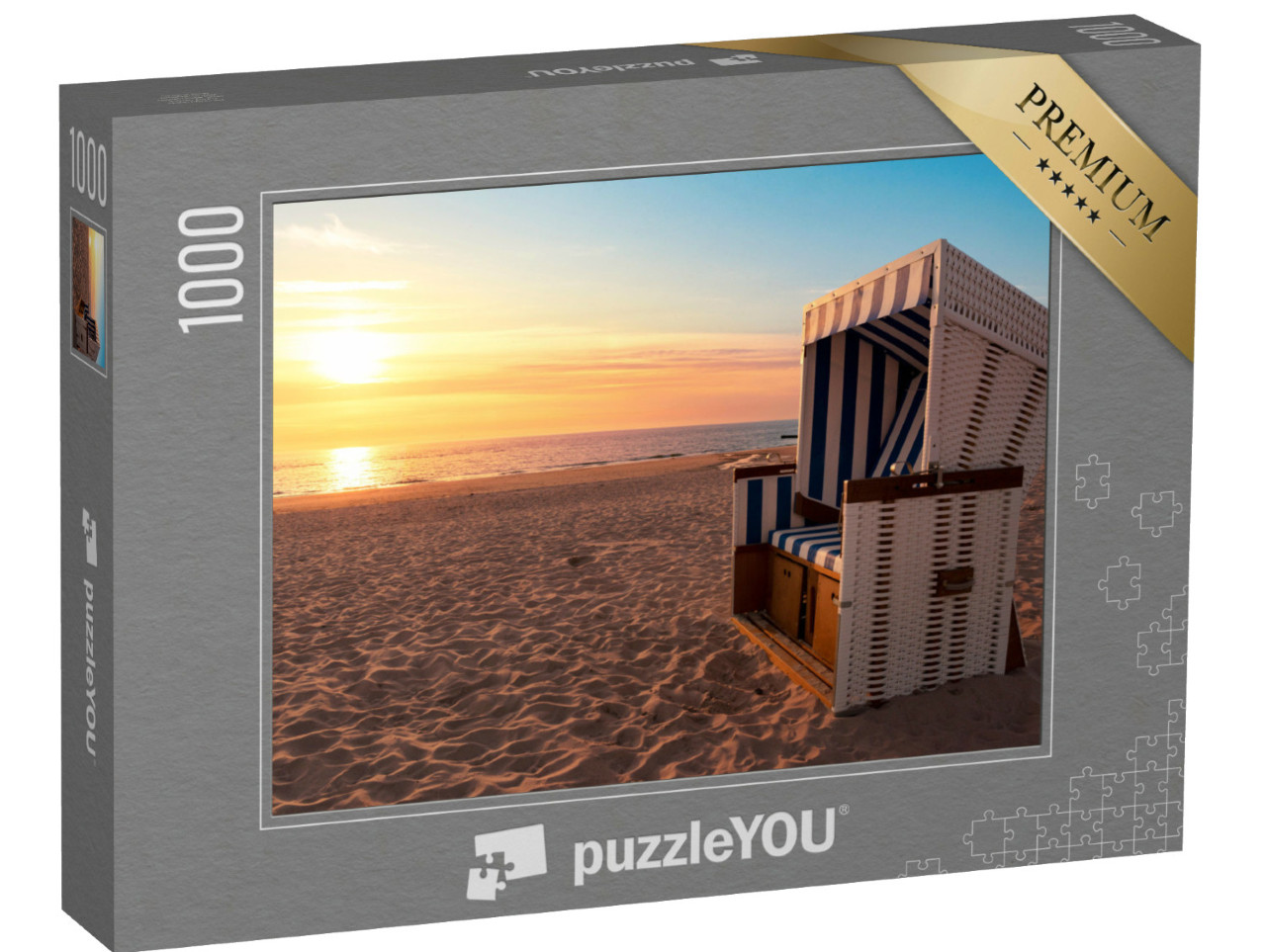 Puzzle 1000 pezzi „Sylt: riva e spiaggia del Mare del Nord al tramonto“