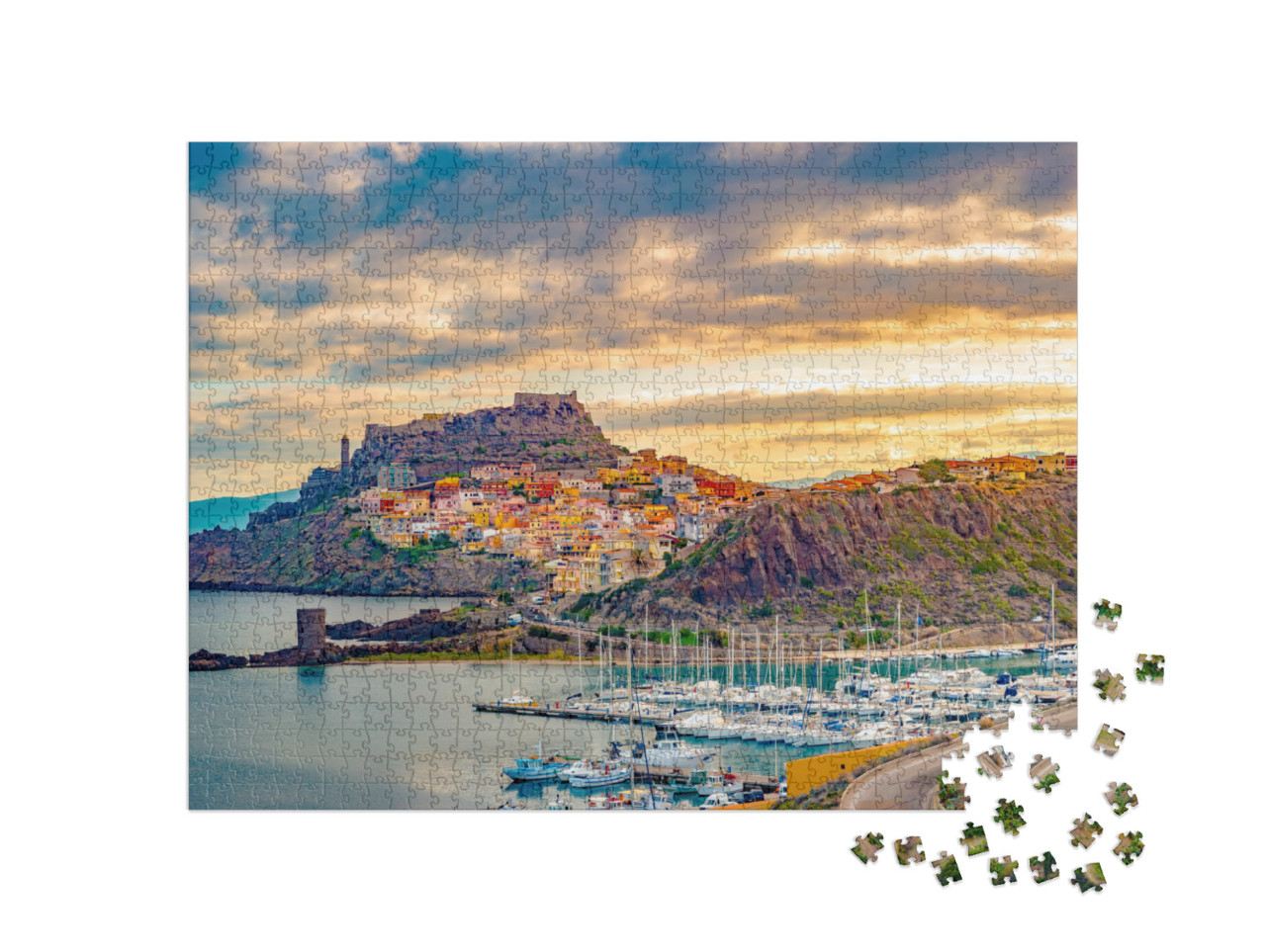 Puzzle 1000 pezzi „Vicolo di Castelsardo, Sardegna, Italia“