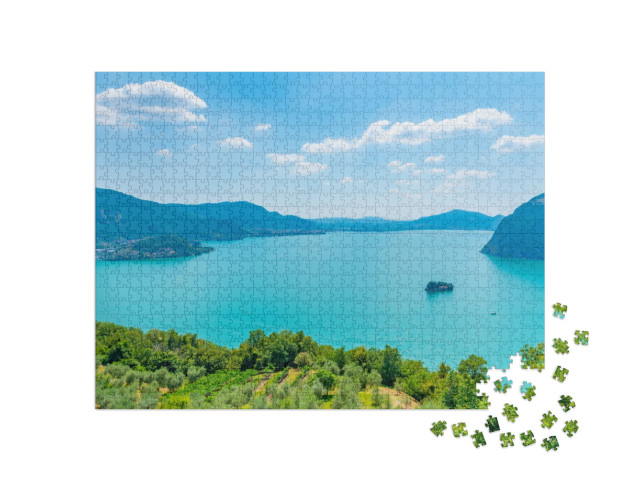 Puzzle 1000 pezzi „Panorama del lago d'Iseo in Italia“