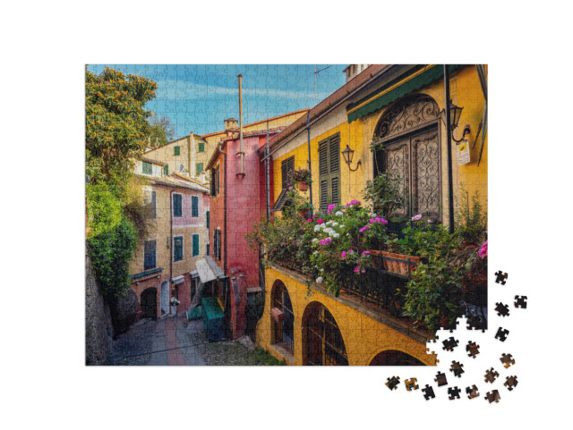 Puzzle 1000 pezzi „Via della città di Portofino, regione Liguria, Italia“