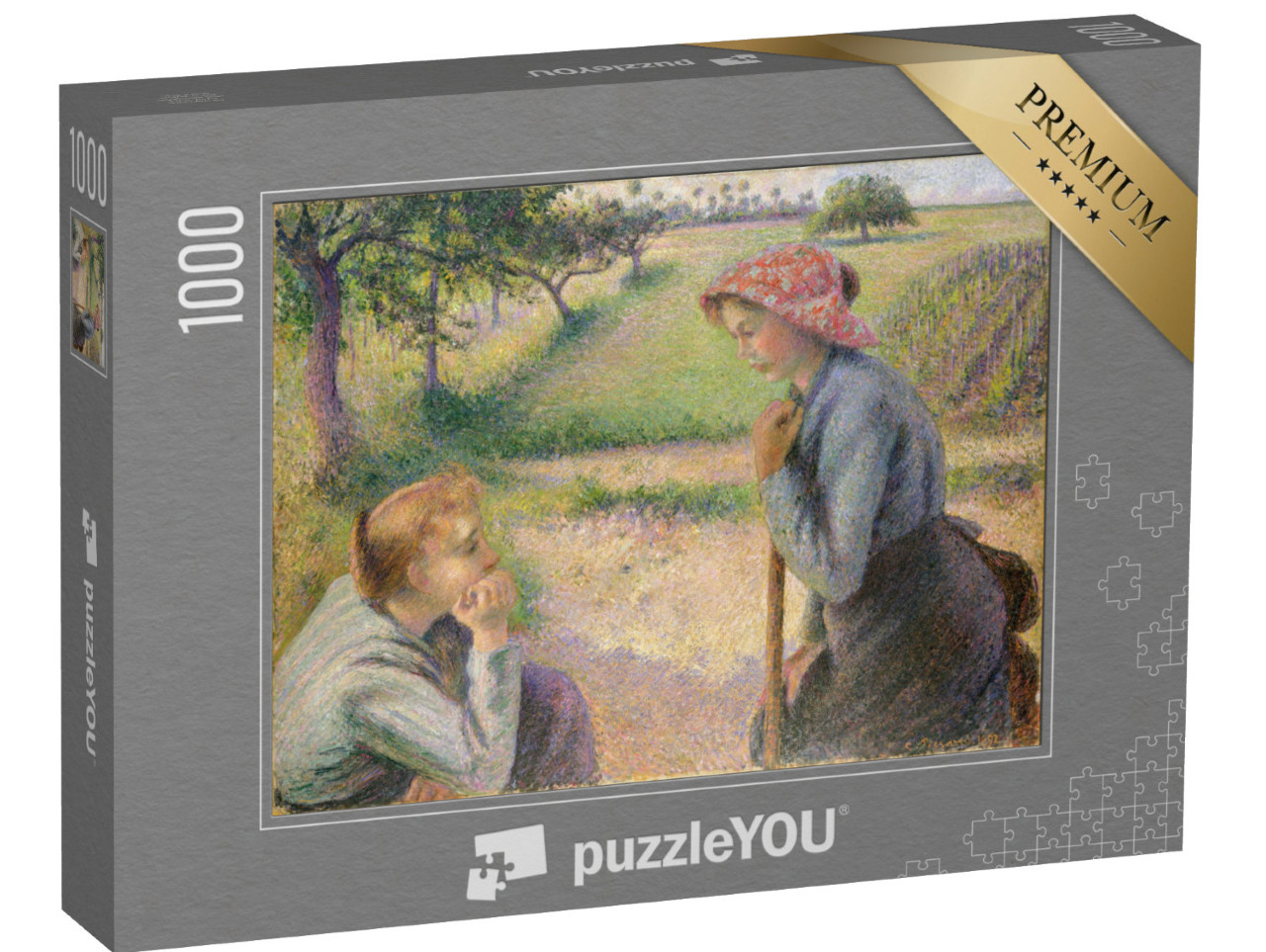 Puzzle 1000 pezzi „Camille Pissarro - Due giovani contadine“