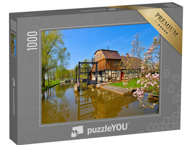 Puzzle 1000 pezzi „Radduschmühle, Spreewald in primavera, Brandeburgo“