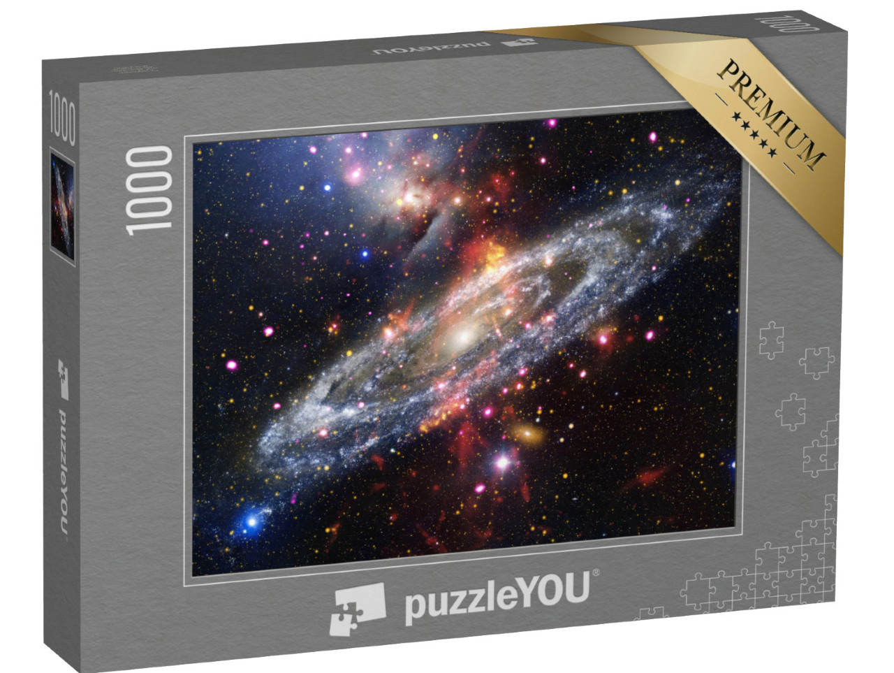 Puzzle 1000 pezzi „Nebulose e stelle nello spazio profondo, arte cosmica, carta da parati di fantascienza“