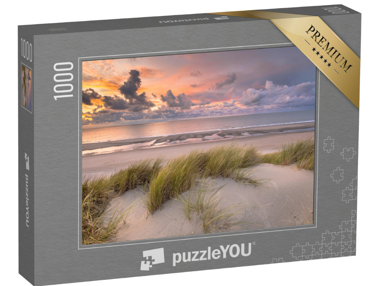 Puzzle 1000 pezzi „Tramonto sulle dune della Zelanda, Paesi Bassi“