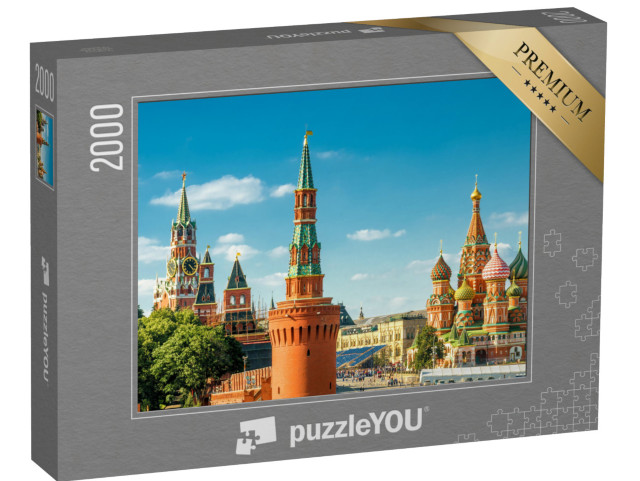 Puzzle 2000 pezzi „Vista panoramica della Piazza Rossa con il Cremlino di Mosca e la Cattedrale di San Basilio“