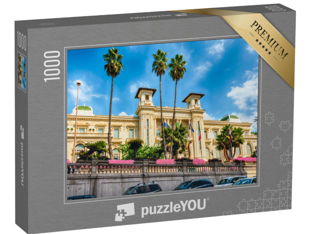 Puzzle 1000 pezzi „Facciata del pittoresco casinò di Sanremo, Italia Punto di riferimento della città ligure“