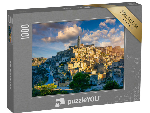 Puzzle 1000 pezzi „Vista panoramica dell'antica città di Matera in una splendida giornata autunnale, Basilicata“