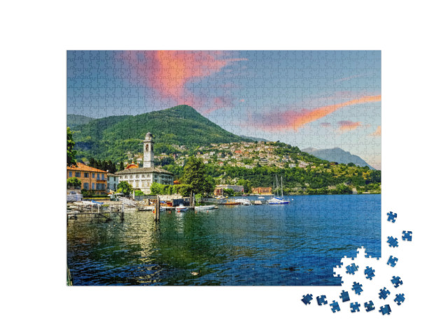 Puzzle 1000 pezzi „Centro storico di Cernobbio, Lago di Como, Italia“
