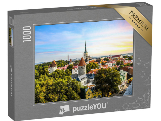 Puzzle 1000 pezzi „Veduta della città medievale di Tallinn in Estonia“