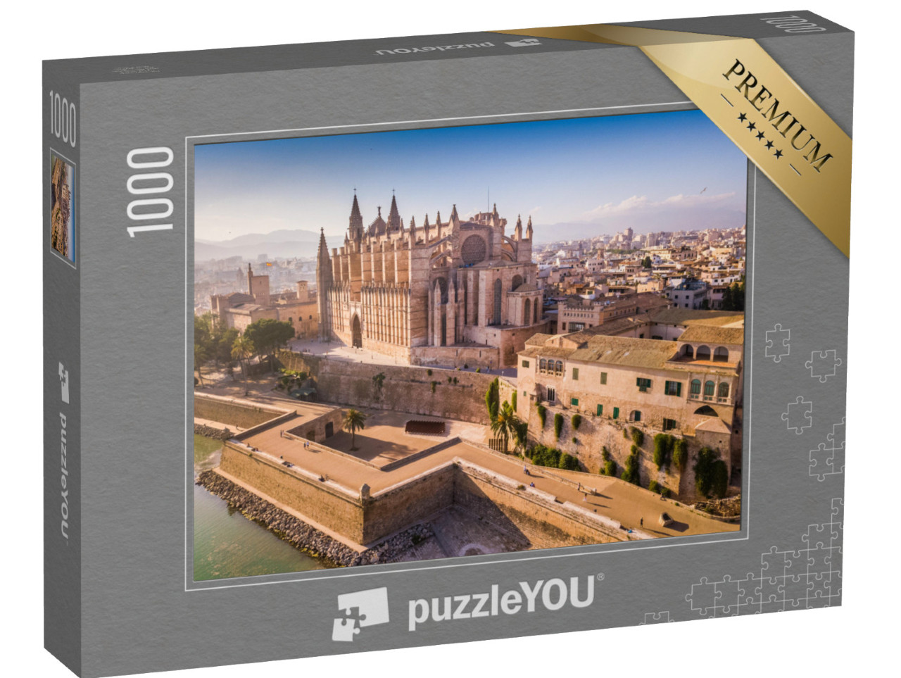 Puzzle 1000 pezzi „Vista aerea della storica cattedrale di Palma di Maiorca“