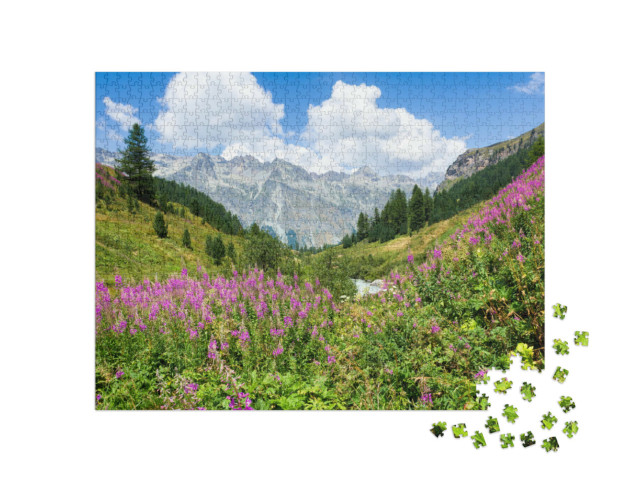 Puzzle 1000 pezzi „La splendida Alta Engadina nelle Alpi svizzere“
