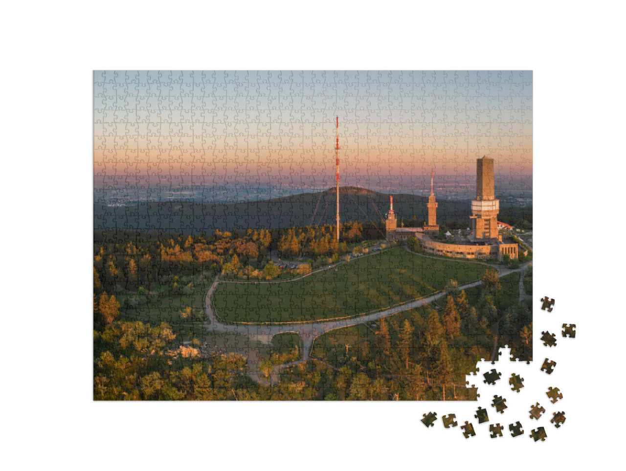 Puzzle 1000 pezzi „Großer Feldberg, punto più alto dei monti Taunus in Germania“