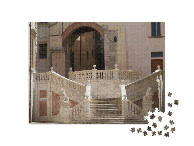 Puzzle 1000 pezzi „Edifici storici di Spoleto, provincia di Perugia, Umbria, Italia“