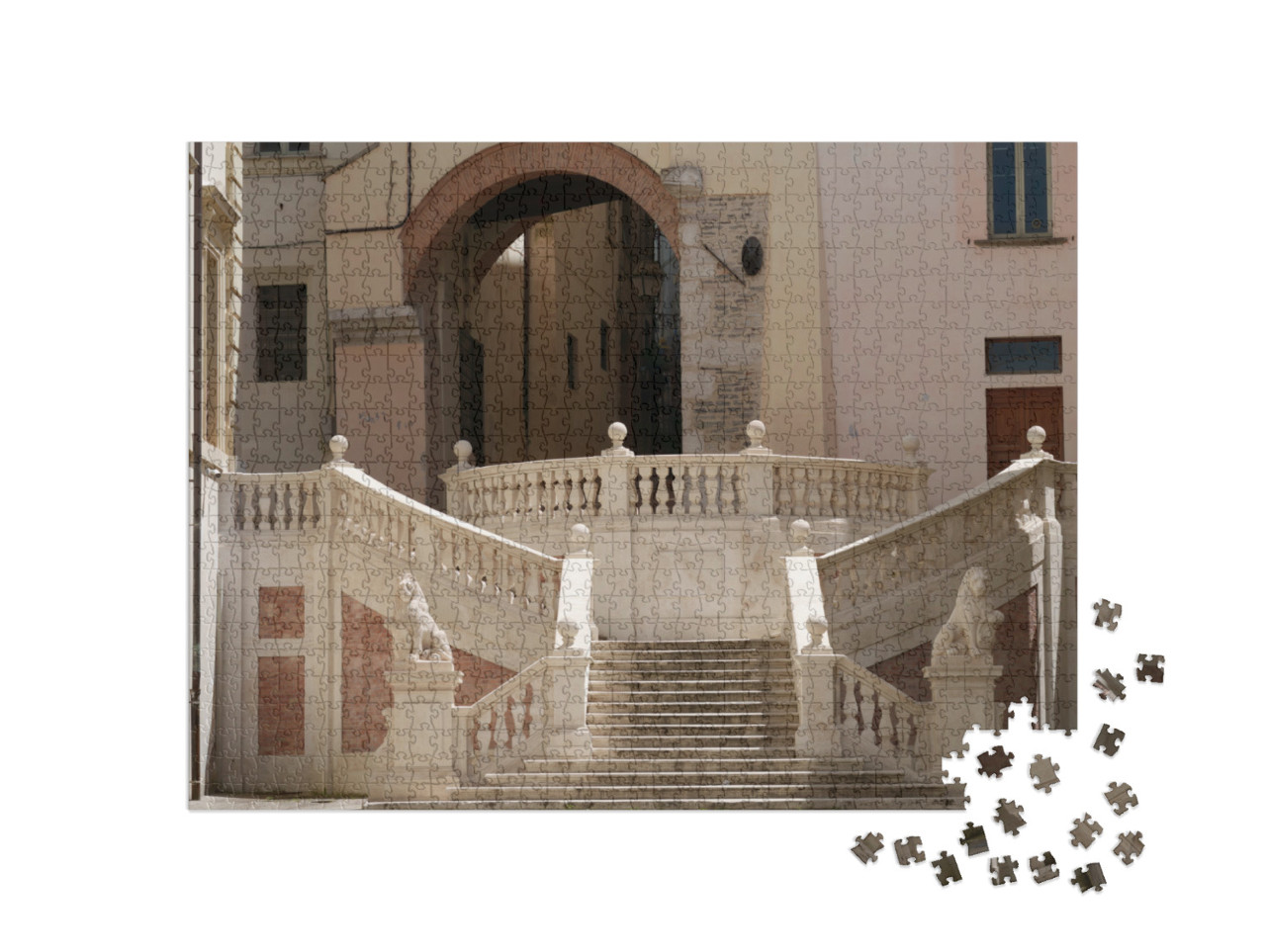 Puzzle 1000 pezzi „Edifici storici di Spoleto, provincia di Perugia, Umbria, Italia“