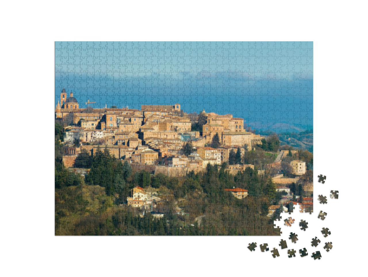 Puzzle 1000 pezzi „Urbino, capoluogo della provincia di Pesaro e Urbino nelle Marche, Italia“