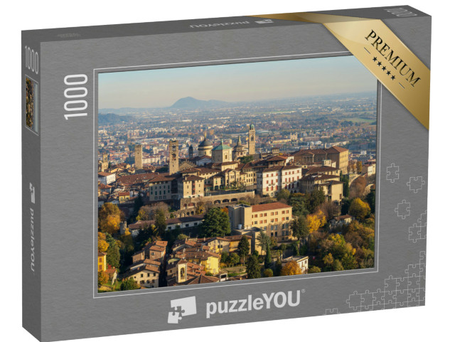 Puzzle 1000 pezzi „Bergamo: Paesaggio mattutino della città vecchia dal colle di San Vigilio“