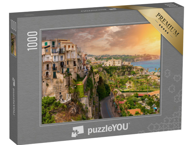 Puzzle 1000 pezzi „Vista del bellissimo paesino di Tropea in Calabria, Italia.“