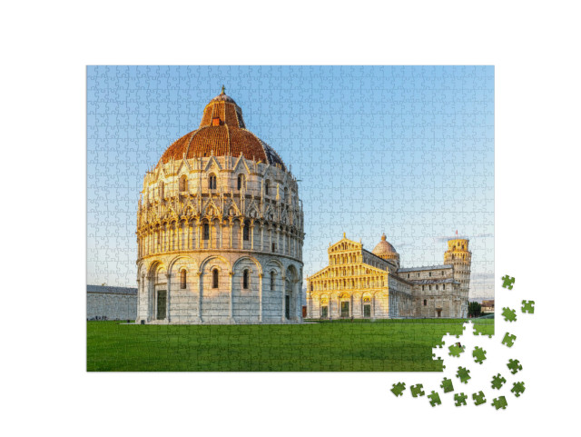 Puzzle 1000 pezzi „Torre pendente Piazza dei Miracoli, Pisa, Italia“