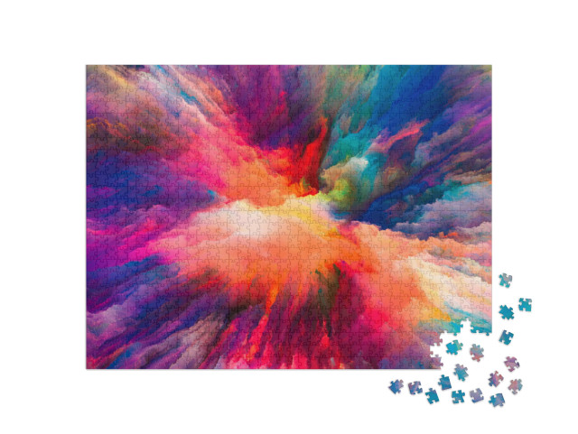 Puzzle 1000 pezzi „Serie Color Splash, colori frattali e texture ricche“