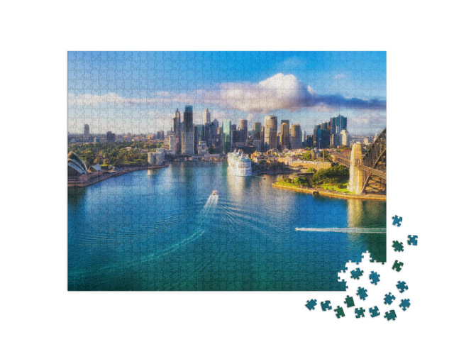 Puzzle 1000 pezzi „Il porto di Sydney con il famoso teatro dell'opera“