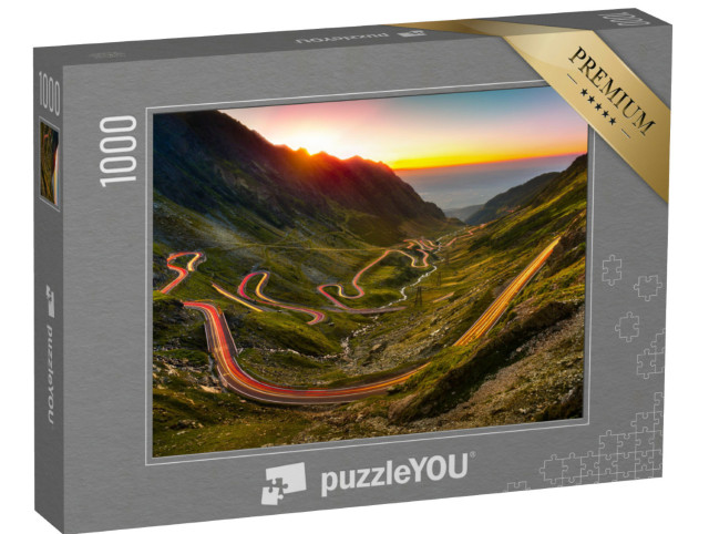 Puzzle 1000 pezzi „Il Passo Transfagarasan al tramonto in Romania“