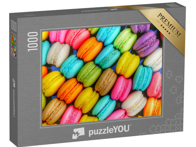 Puzzle 1000 pezzi „Piccole delizie colorate: I macarons francesi“