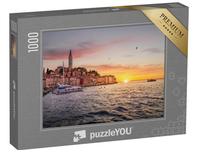 Puzzle 1000 pezzi „Il centro storico di Rovigno al tramonto, Istria, Croazia“
