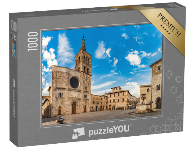 Puzzle 1000 pezzi „Piazza principale medievale della città di Bevagna. Umbria, Italia“