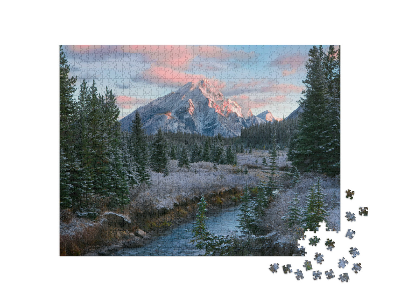 Puzzle 1000 pezzi „Scena di natura nelle Montagne Rocciose canadesi“