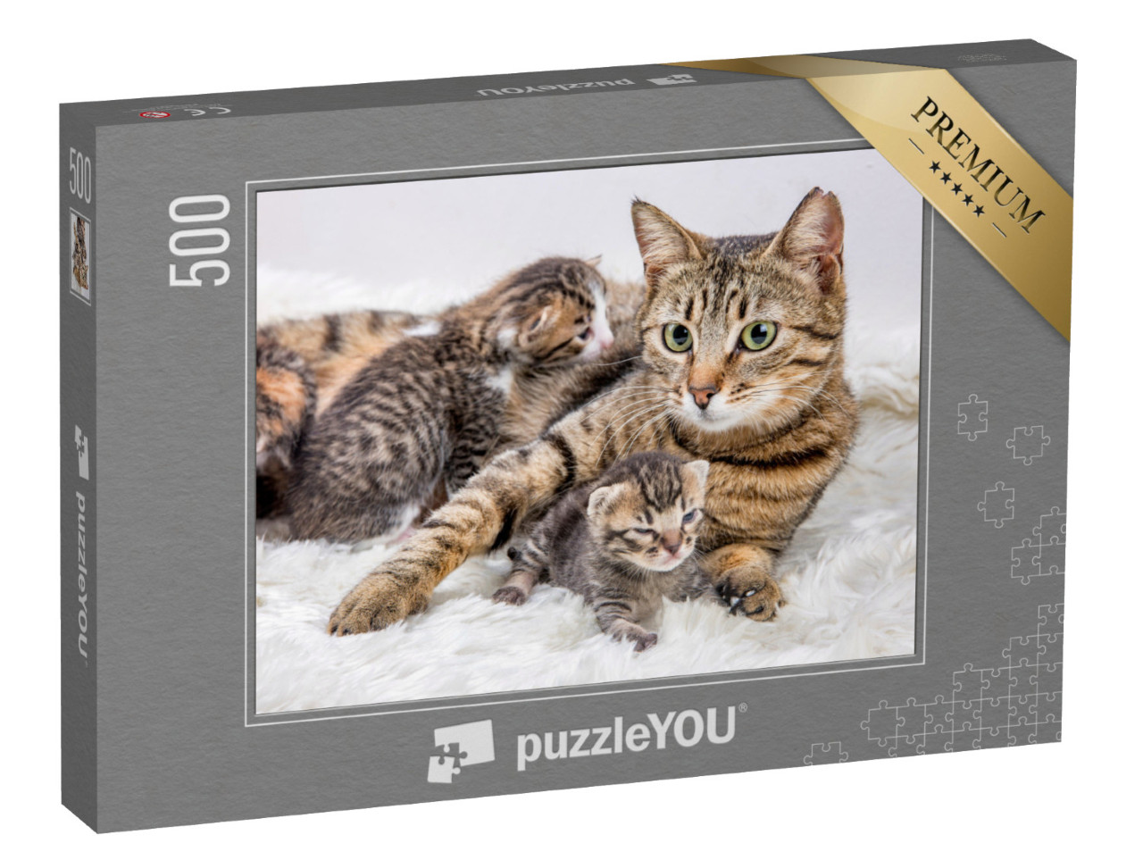 Puzzle 500 pezzi „Madre gatta e gattino, gattino“